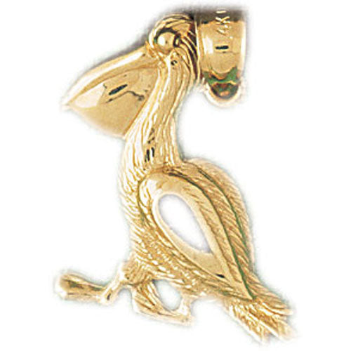 14k Yellow Gold Pelican Bird Charm