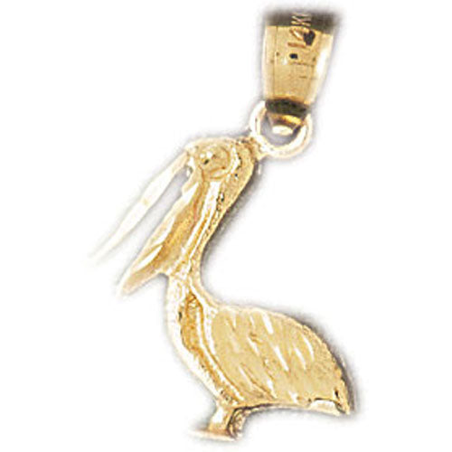 14k Yellow Gold Pelican Bird Charm