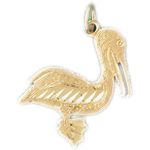 14k Yellow Gold Pelican Bird Charm