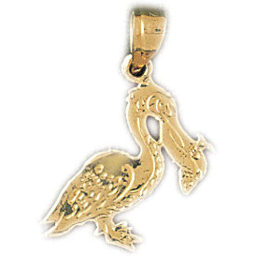 14k Yellow Gold Pelican Bird Charm