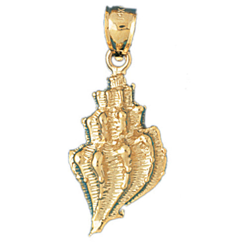 14k Yellow Gold Conch Shell Charm