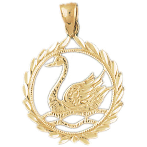 14k Yellow Gold Swan Charm