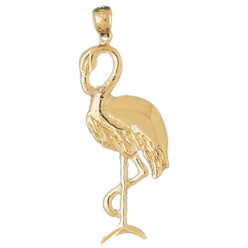 14k Yellow Gold Flamingo Charm — Dazzlers Inc