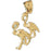 14k Yellow Gold Flamingo Charm