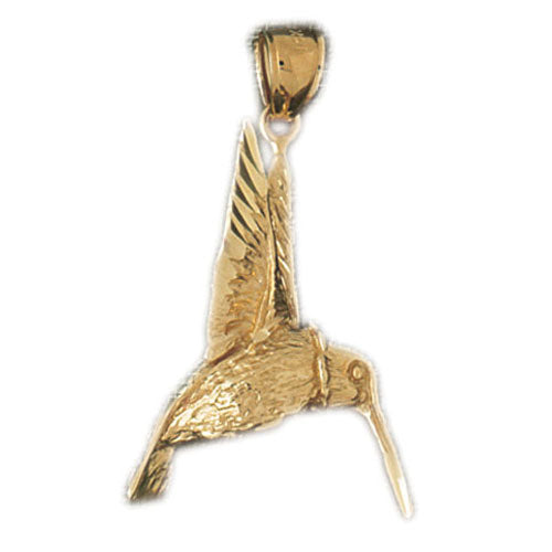 14k Yellow Gold Hummingbird Charm