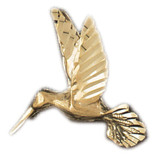 14k Yellow Gold Hummingbird Charm