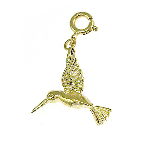 14k Yellow Gold Hummingbird Charm