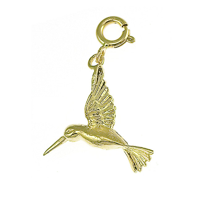 14k Yellow Gold Hummingbird Charm