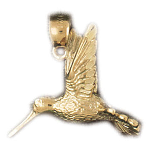 14k Yellow Gold Hummingbird Charm