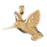 14k Yellow Gold Hummingbird Charm