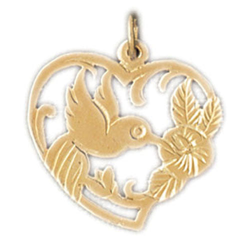 14k Yellow Gold Hummingbird Charm