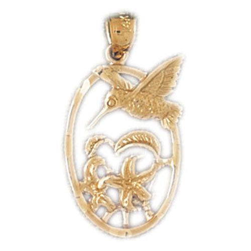 14k Yellow Gold Hummingbird Charm