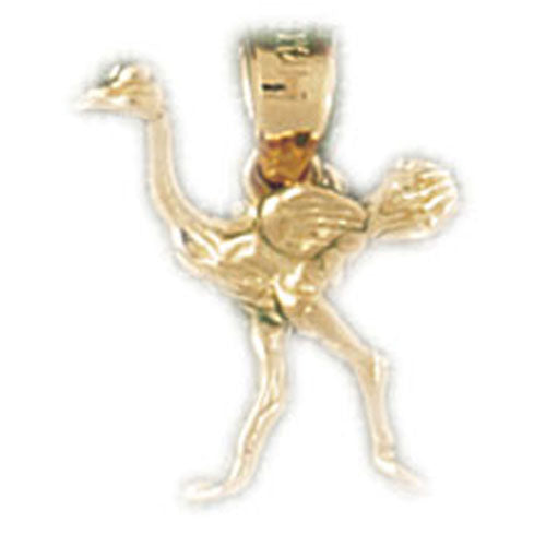 14k Yellow Gold 3-D Ostrich Charm