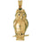 14k Yellow Gold Owl Charm