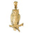 14k Yellow Gold Owl Charm