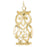 14k Yellow Gold Owl Charm