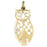 14k Yellow Gold Owl Charm