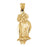 14k Yellow Gold Owl Charm