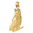 14k Yellow Gold Owl Charm