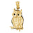 14k Yellow Gold Owl Charm