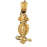 14k Yellow Gold Owl Charm