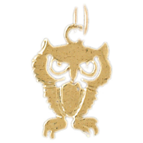 14k Yellow Gold Owl Charm