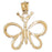 14k Yellow Gold Butterflies Charm