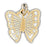 14k Yellow Gold Butterflies Charm