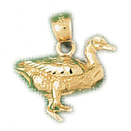 14k Yellow Gold 3-D Duck Charm
