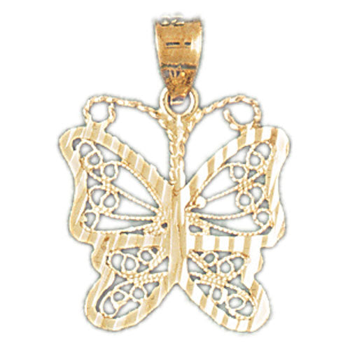 14k Yellow Gold Butterfly Charm