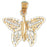 14k Yellow Gold Butterfly Charm