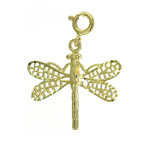 14k Yellow Gold Dragonfly Charm