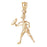 14k Yellow Gold 3-D Football Player Charm