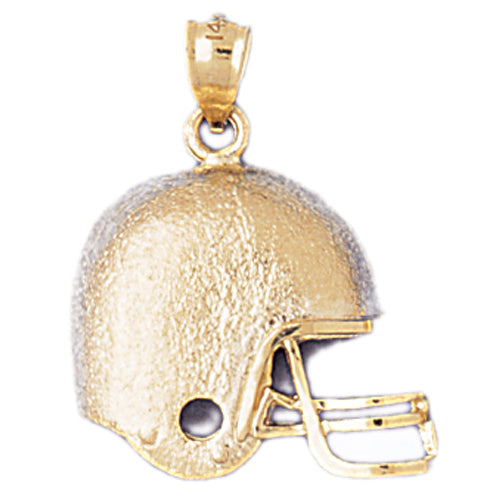 14k Yellow Gold Football helmet Charm