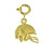 14k Yellow Gold Football helmet Charm