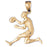 14k Yellow Gold Basketball Player Charm