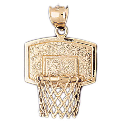 14k Yellow Gold Basketball Basket Charm