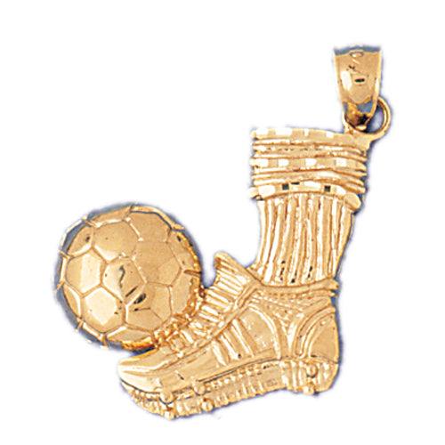 14k Yellow Gold Soccer Ball Charm — Dazzlers Inc