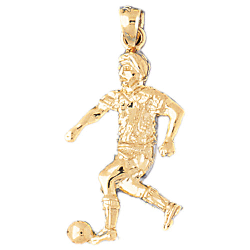 14k Yellow Gold Soccer Player Charm