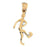 14k Yellow Gold Soccer Player Charm