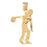 14k Yellow Gold Bowling Player Charm