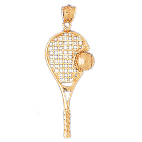 14k Yellow Gold Tennis Racquets Charm