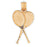 14k Yellow Gold Tennis Racquets Charm