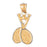 14k Yellow Gold Tennis Racquets Charm