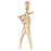 14k Yellow Gold Baseball Player Charm