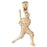 14k Yellow Gold Baseball Player Charm