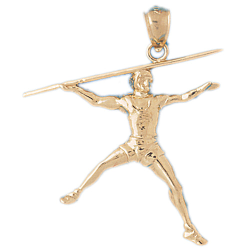 14k Yellow Gold Man with Spear Charm