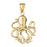 14k Yellow Gold Octopus Charm