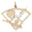 14k Yellow Gold Baseball Diamond with Bat and Ball Charm