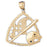 14k Yellow Gold Baseball Diamond Charm